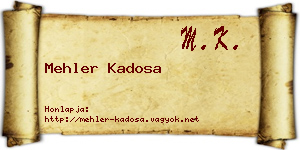 Mehler Kadosa névjegykártya